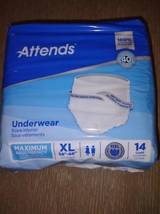Attends Unisex Adult Diapers Pull Up Underwear Maximum Absorbency 14 count XL