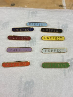 Prefect School Pin Badge- Prefect Enamelled School Bar Pin Badge - 9 Colours - Image 1 of 2