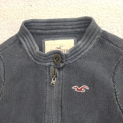 Hollister Sweater Womens Medium Green Cardigan Crop Full Zip 3/4 Sleeve - Image 1 of 4