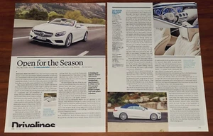 MERCEDES BENZ S-CLASS CABRIOLET MAGAZINE PRINT ARTICLE CAR AND DRIVER S550 S63 - Picture 1 of 4