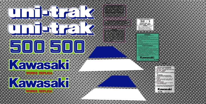 1986 86 Kawasaki KX500 14pc Radiator Shroud Swingarm vintage Decals Stickers KX  - Imagem 1 de 1