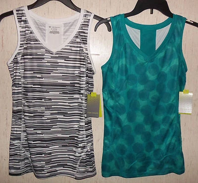 (2) CAMISETAS SIN MANGAS TEK GEAR "Remobentes" de punto a lunares y rayas para mujer nuevas con etiquetas talla xs Foto 1 de 3