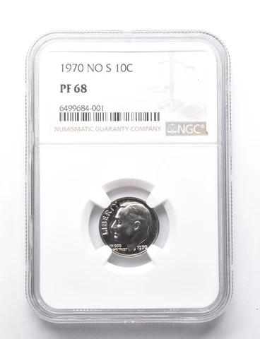 ERROR PF68 1970 Roosevelt Dime No S NGC *0289 Cover