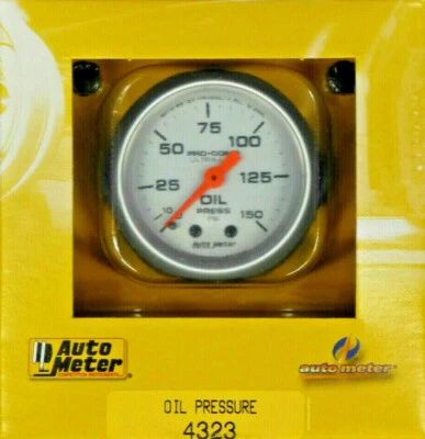 Auto Meter 4323 Ultra Lite Oil Pressure Gauge 0 - 150 PSI Mechanical 2 1/16 - Image 1 of 2