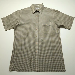 VTG Oleg Cassini Mens XL Tan Brown Buffalo Check Green Tint Retro Office Drapes - Picture 1 of 20