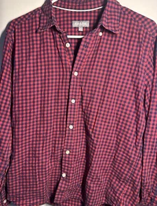 Ash And Erie Medium Red Black Plaid Long Sleeve - Picture 1 of 3