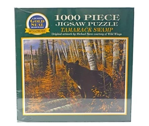 Tamarack Swamp 1000 Piece Jigsaw Puzzle Bear Woods Michael Sieve Art 1996 Sealed - Picture 1 of 12