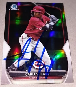 Carlos Jorge 2023 Bowman Chrome Refractor Auto Card Cincinnati Reds - Picture 1 of 1