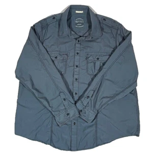 Old Navy Jacket Steel Gray 2XL Fitted Lightweight Pockets Windbreaker Black Snap - Picture 1 of 11