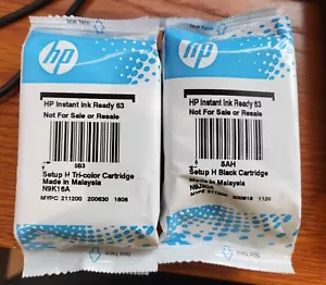 HP #63 Black and 3 Color Ink Cartridge 63 F6U61AN NEW GENUINE Sealed - Picture 1 of 1