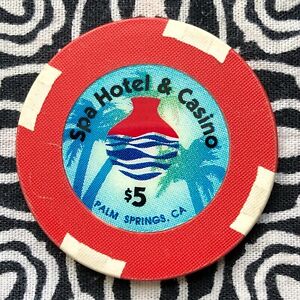 Spa Hotel $5 Palm Springs, California Gaming Poker Casino Chip QX5