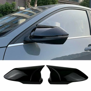 For 2021-23 Hyundai Elantra 4D Gloss Black ABS Rearview Side Mirror Cover Trim - Picture 1 of 6
