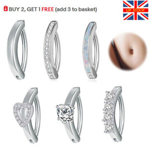 Belly Bars Clicker Navel Button Ring Small Hoop Huggie Body Piercing Jewellery