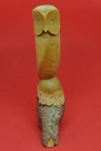Wood Carved Owl One Piece Wood Carving Dated and Signed Peterson? - Picture 1 of 11
