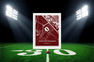 STANFORD CARDINAL Stadium Location Map Print NCAA Stadium Art Poster Decor - Picture 1 of 6