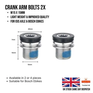 M15 15mm Bicycle Crank Arm Bolts ISIS Axle & Bosch Crank Screws - Afbeelding 1 van 4