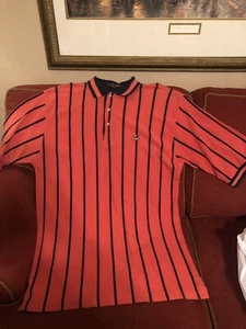 Poloshirt Herren S/S von Ivy Crew orange/blau gestreift Gr. XL - Bild 1 von 4