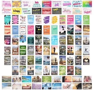 Set 100 Postkarten mit Sprüchen Karten mit Spruch Geburtstagskarten (20249) - Bild 1 von 4