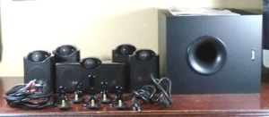 TANNOY EFX5.1 POWERED SUBWOOFER + 5 SPEAKERS *tested, works* - Picture 1 of 12