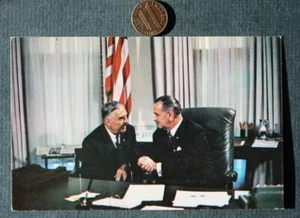 1964 Michigan Lyndon B Johnson for President Neil Staebler Governor postcard---- - Picture 1 of 1