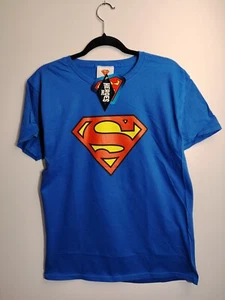 Original Lizenziertes Superman Logo DC Blau Baumwolle Herren T-Shirt S-XXL - Picture 1 of 7