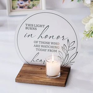 AW BRIDAL Sympathy Gifts Memorial Candle Wedding Memorial Sign, in Memory of ... - Picture 1 of 8