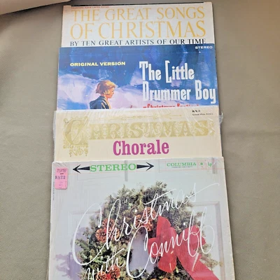 4 Vinyl LP Christmas Records: Ray Conniff, Don Janse Chorale, Little Drummer Boy Foto 1 de 4
