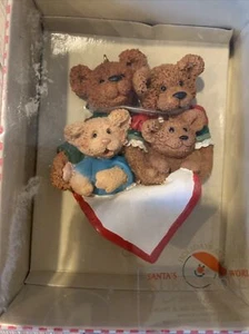 Kurt Adler Collectible Christmas Ornament Holly Bearies Family Mom Dad Kids W Bo - Picture 1 of 5