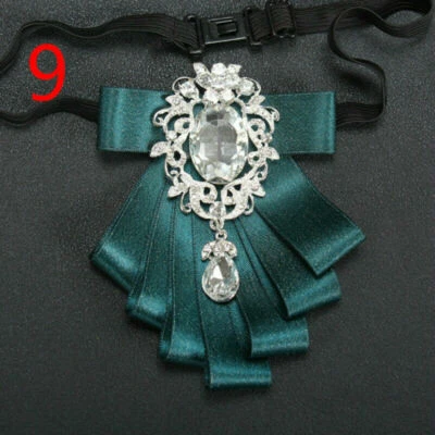 Men Shiny Bow Tie Crystal Satin Necktie Suit Neck Decor Formal Wedding Party Red - Image 1 of 4