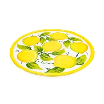 BASSANO KERAMIK TELLER SERVIERPLATTE 32 CM PIZZA ZITRONE MOTIVE AUS ITALIEN - Bild 1 von 4
