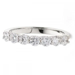 Diamond 7-stone Engagement Ring 1.00ct F VS Brilliant-cut in 18ct White Gold - Picture 1 of 1