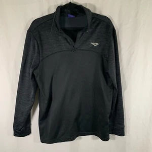 Pony Markenpullover Herren Medium schwarz 1/4 Reißverschluss Langarm Stehkragenpullover - Bild 1 von 7