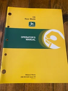 John Deere 115 Rear Blade Operator's Manual - Picture 1 of 2