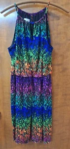 London Times Damenkleid mehrfarbig Mosaikmuster Größe 12 Petite - Bild 1 von 5