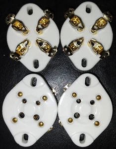 4 Pin socket gold plated 300B,2A3,45,71A,80,811A, 572B 4 pcs. ceramic USA stock - Picture 1 of 2