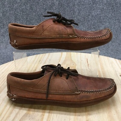 Zapatos Beaver Tracks para mujer 8 M barco cuero marrón parte superior baja punta redonda con cordones Foto 1 de 4