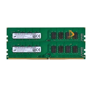 Micron 2x 16GB 2RX8 PC4-2400T DDR4 19200MHz 288Pin UDIMM Desktop Memory RAM - Picture 1 of 7