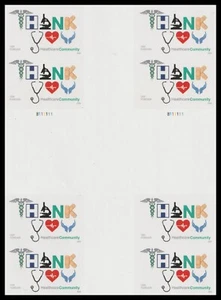 US 5947a Thank You Healthcare imperf NDC cross gutter block 4x2 MNH 2024 - Picture 1 of 1