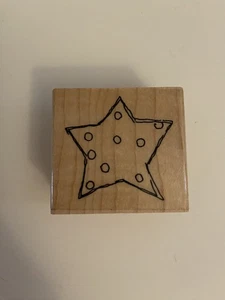 JRL Design Star Wood Mounted Rubber Stamp RS77 - Picture 1 of 4