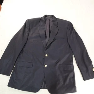 Lauren Ralph Lauren Blazer Mens 48 Long Navy Blue 100% Wool Gold Button Classic - Picture 1 of 17