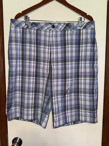 Ashworth blau karierte Golfshorts Größe 36 W - Bild 1 von 11
