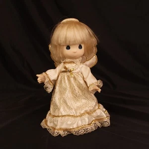 Blond 9.5" Precious Moments ANGEL Doll Figurine in White & Goldtone Dress - Picture 1 of 8