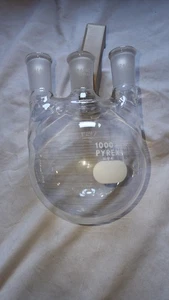 PYREX 1000ML Dreifachhals 24 40 Rundboden Kochkolben, ohne Stopfen - Bild 1 von 9