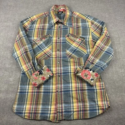 DOLCE & GABBANA Vintage Western Shirt Plaid Flip Cuff Mens Slim Small Colorful - Image 1 of 4