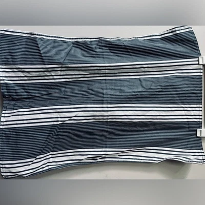 Nautica Striped Pillow Shams Set Queen Size Navy Blue White Cotton NWOT - Image 1 of 4