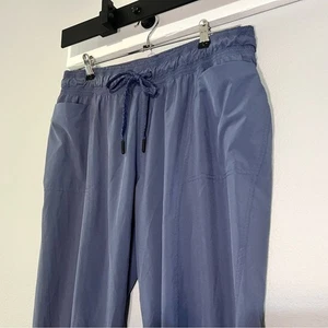 Prana Blue High Waisted Rise Capri Pants Drawstring Size Large Womens - Picture 1 of 5