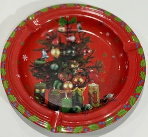 "Cenicero de hojalata de metal vintage para árbol de Navidad - años 60, Amglo MCM 5""" - Imagen 1 de 7