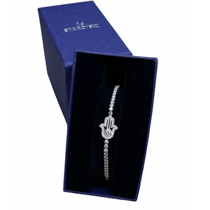 Swarovski dezentes Hamsa Handarmband, weiß, rhodiniert  - Bild 1 von 5