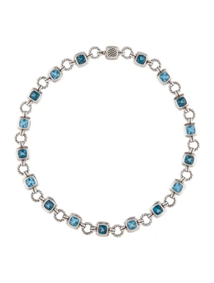 Colar David Yurman topázio azul renascentista beleza infinita prata esterlina 925 - Imagem 1 de 4