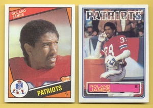 1983 & 1984 Topps ROLAND JAMES New England Patriots 2 Card Lot Rookie RC - Bild 1 von 1